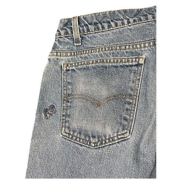 Vintage 90s Distressed Levis 505 Orange Tab Regular Straight USA Jeans 35 x 31.5 - Picture 6 of 10
